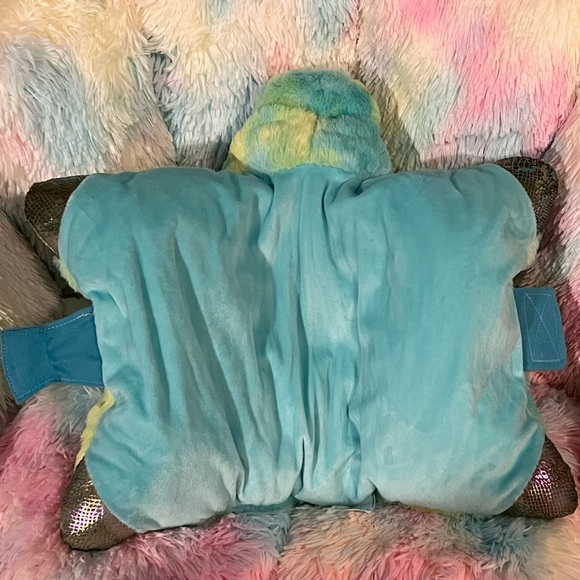 Green & Blue Dinosaur with Shiny Heart Comb & Feet * Stuffed Animal Pillow - Picture 9 of 16